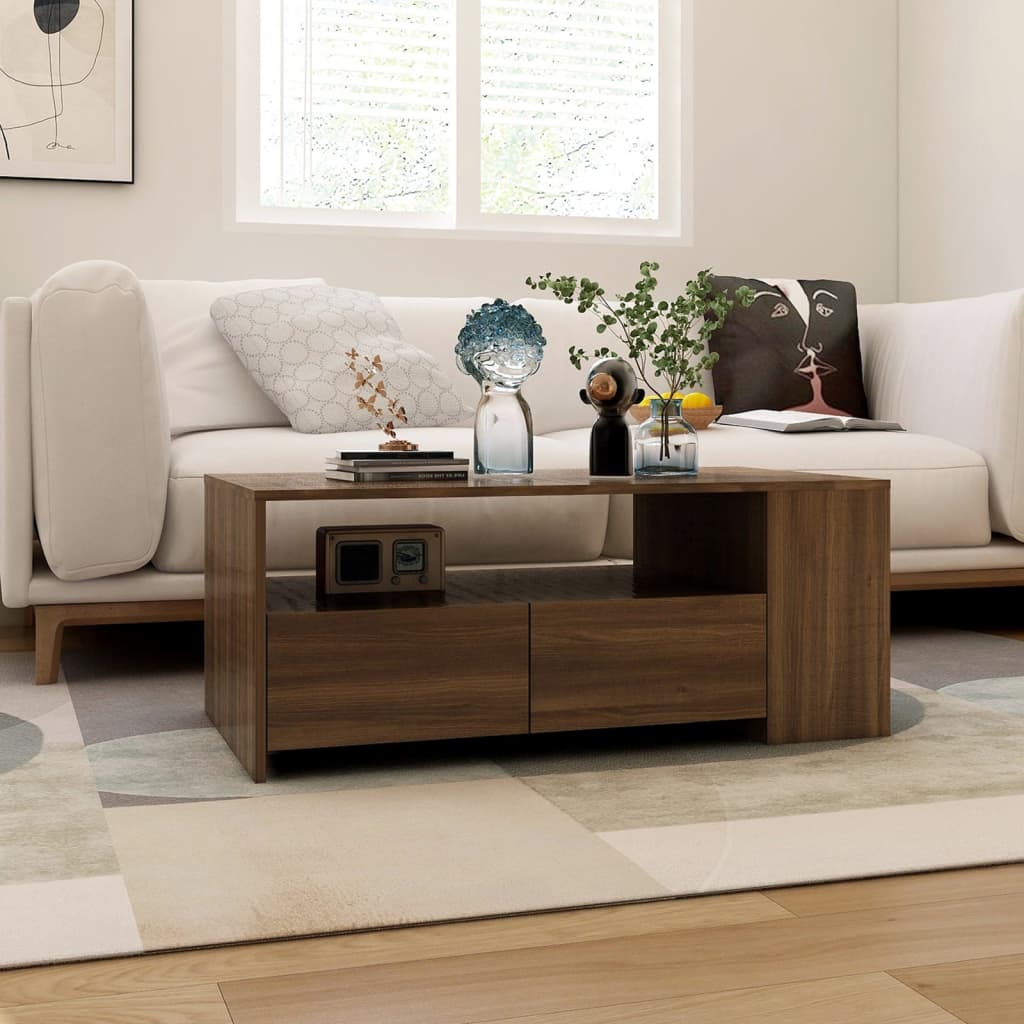 Couchtisch Braun Eichen-Optik 102x55x42 cm Holzwerkstoff