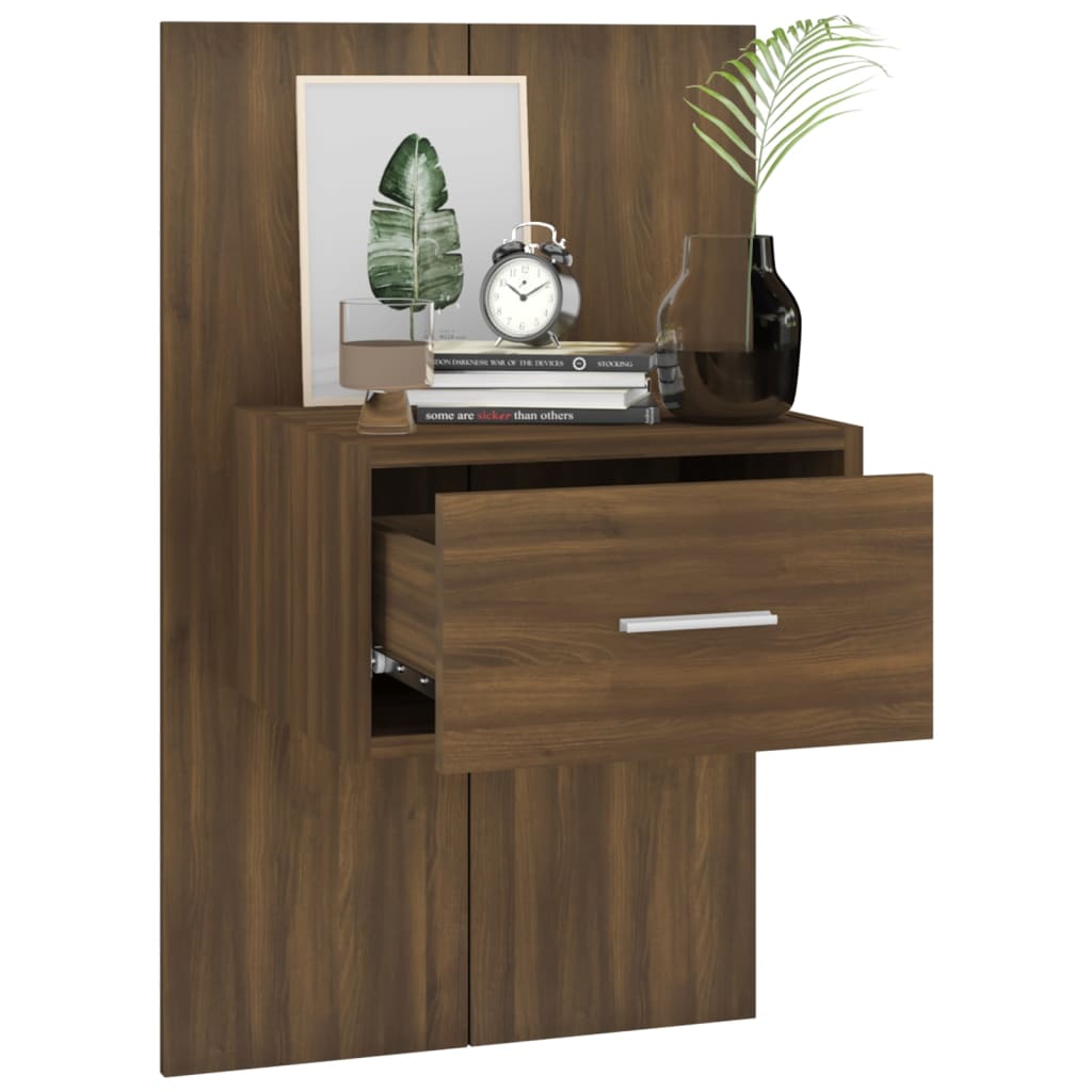 Wand-Nachttische 2 Stk. Braun Eichen-Optik