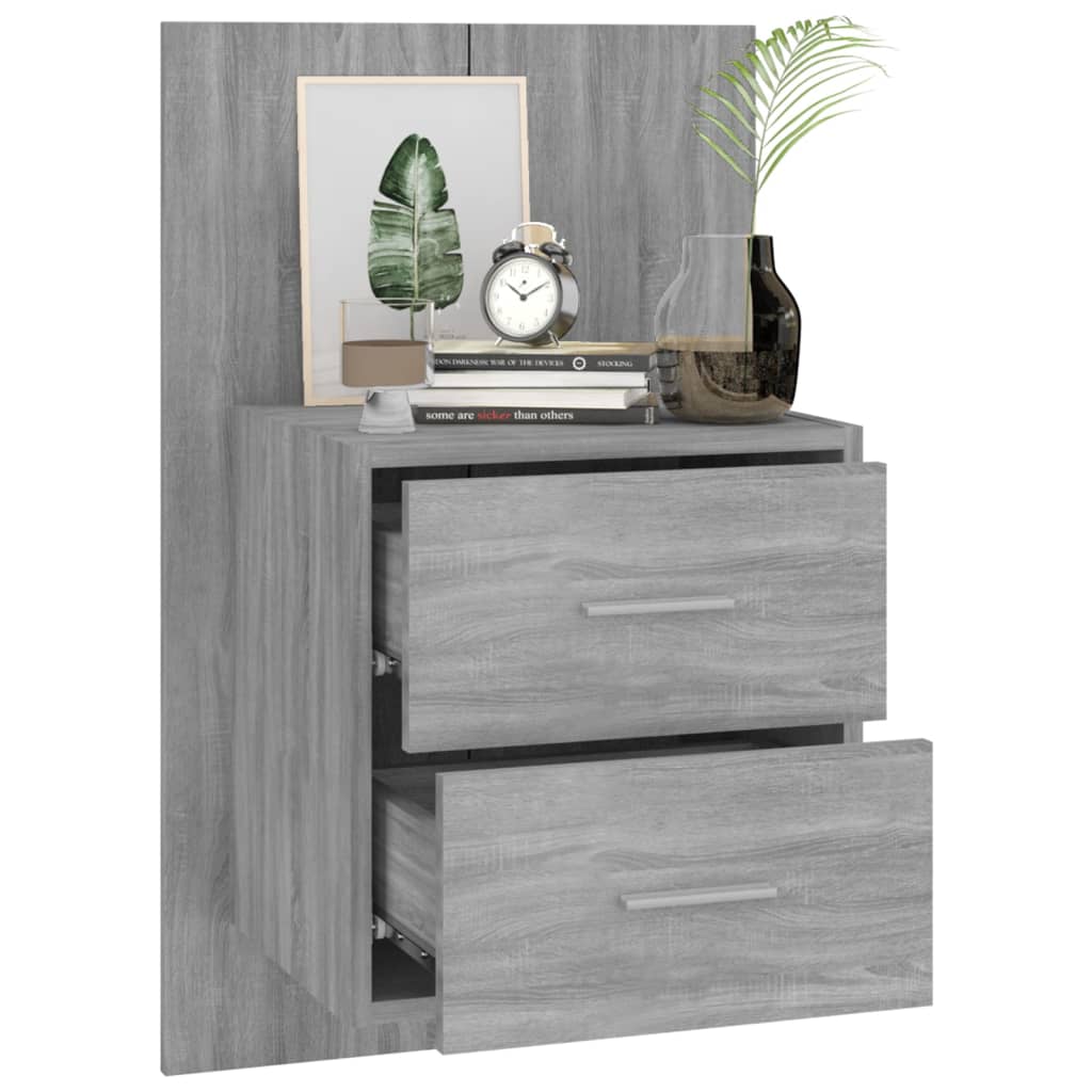 Wand-Nachttische 2 Stk. Grau Sonoma