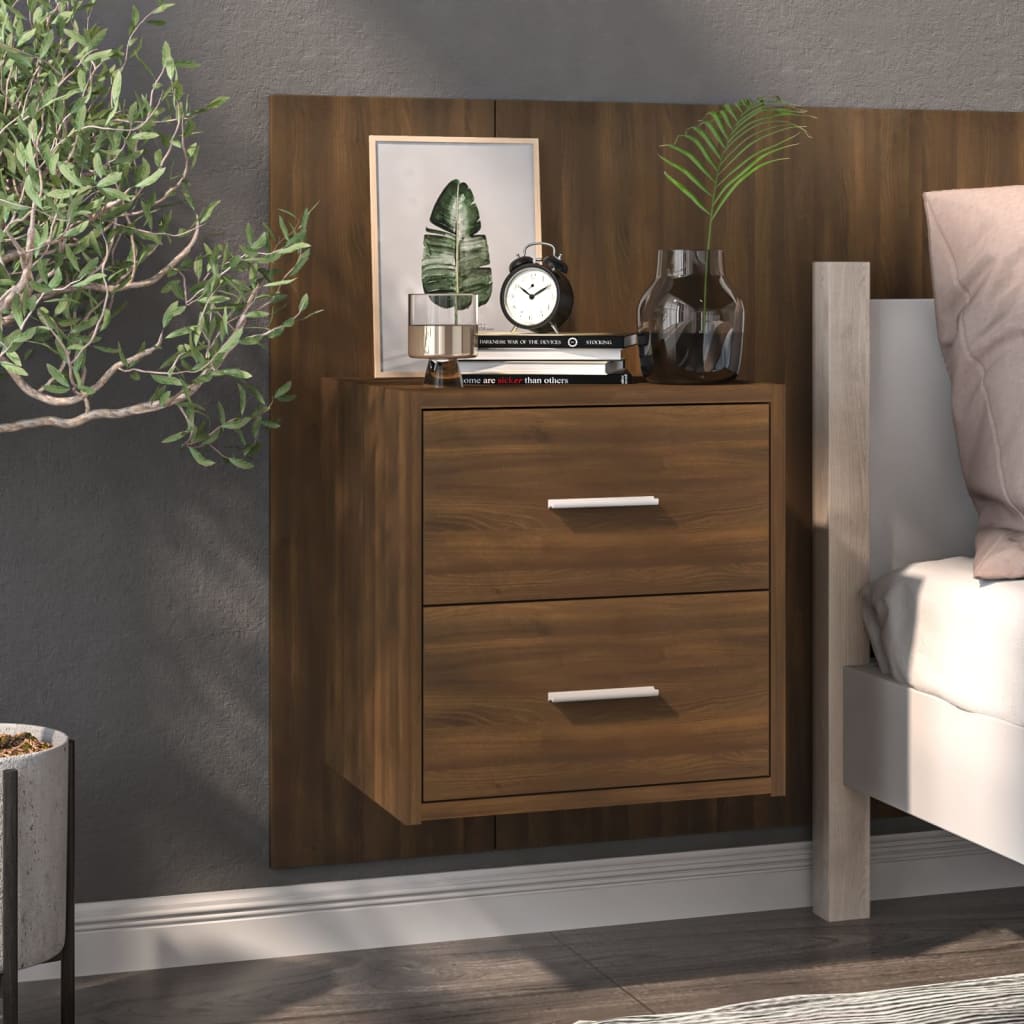 Wand-Nachttische 2 Stk. Braun Eichen-Optik