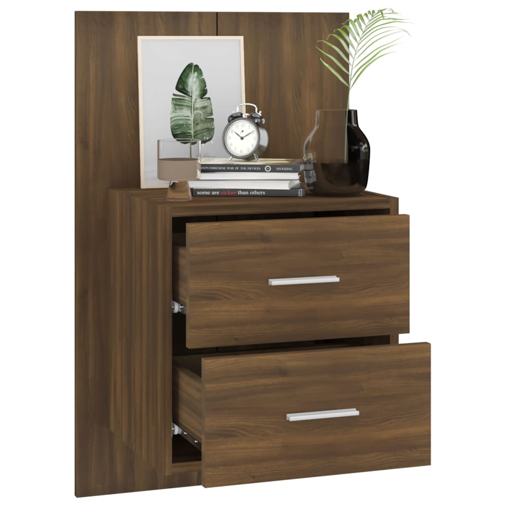 Wand-Nachttische 2 Stk. Braun Eichen-Optik