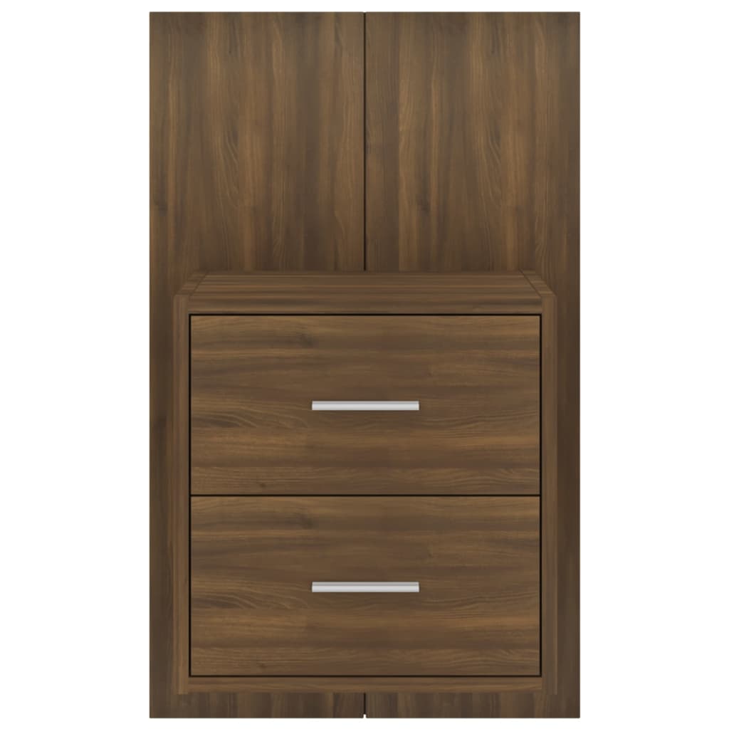 Wand-Nachttische 2 Stk. Braun Eichen-Optik
