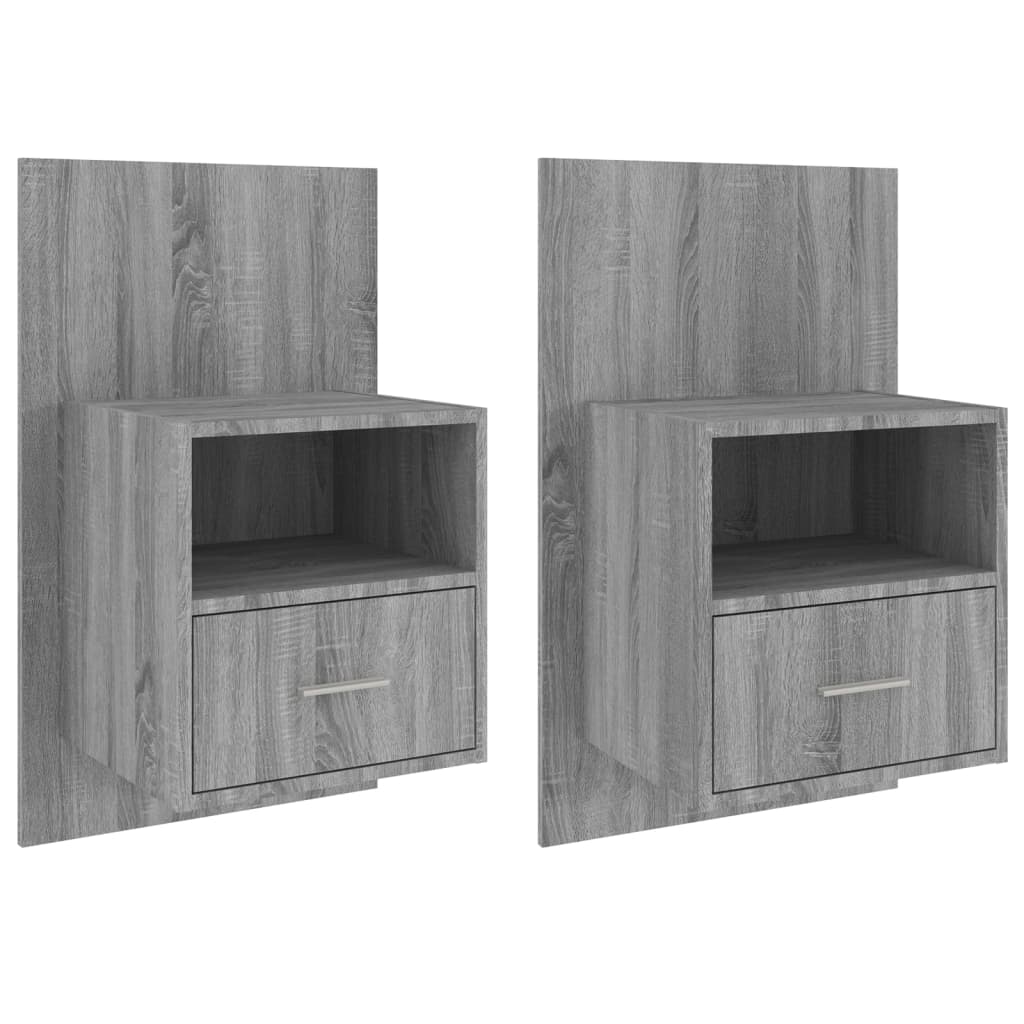Wand-Nachttische 2 Stk. Grau Sonoma