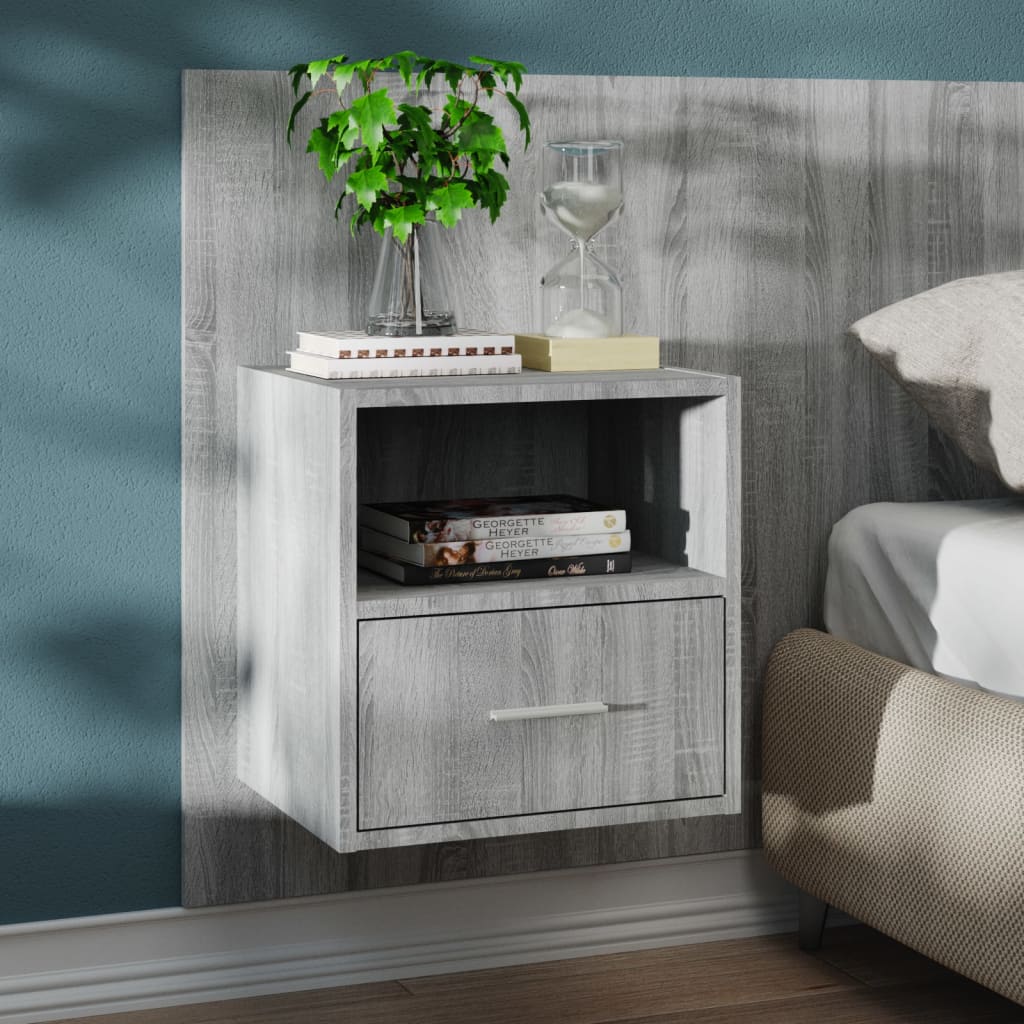 Wand-Nachttische 2 Stk. Grau Sonoma