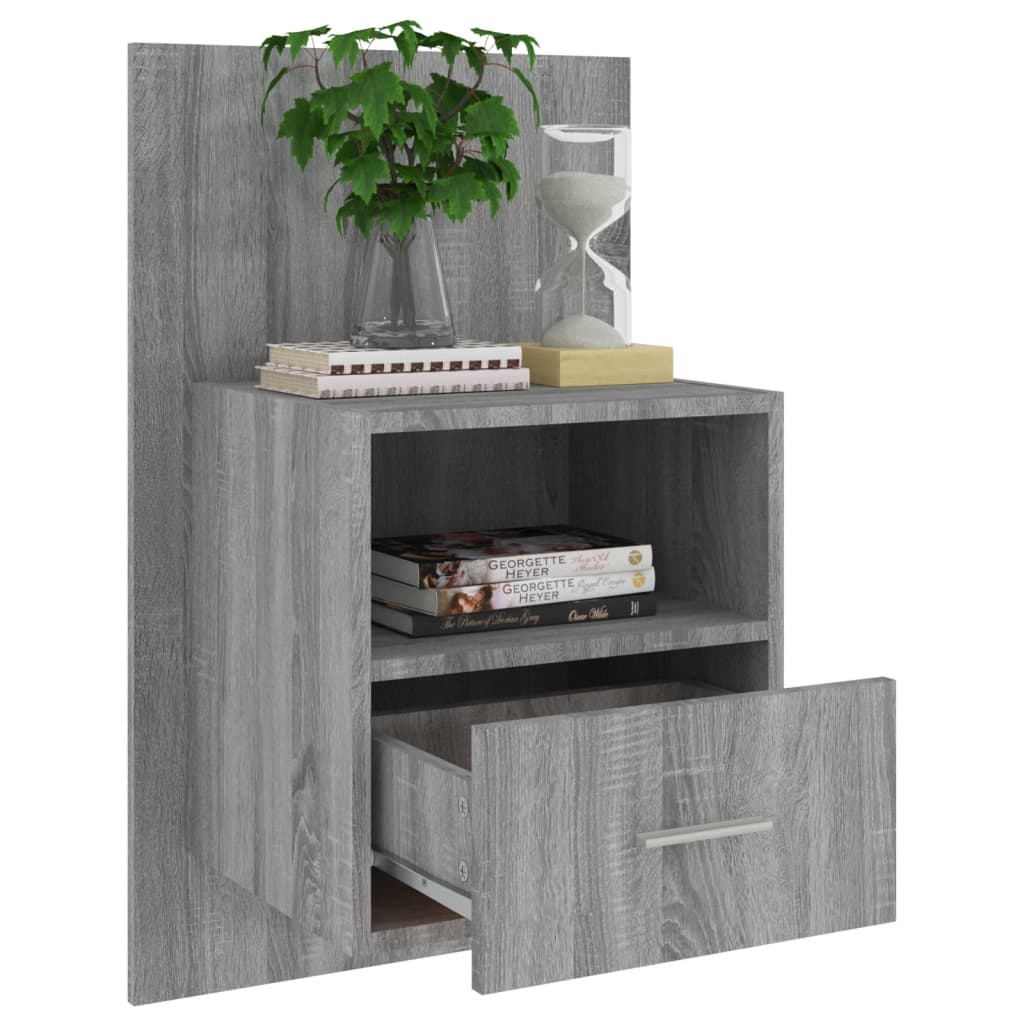Wand-Nachttische 2 Stk. Grau Sonoma