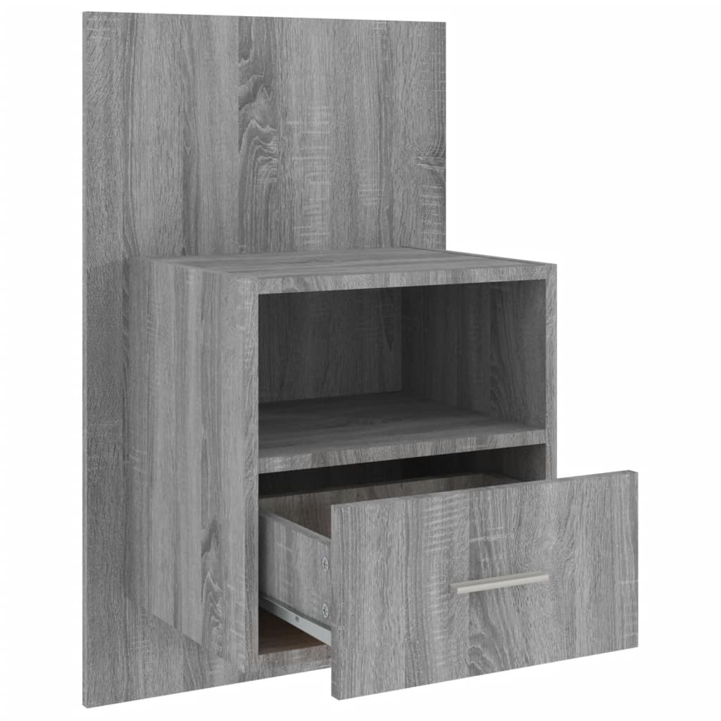 Wand-Nachttische 2 Stk. Grau Sonoma
