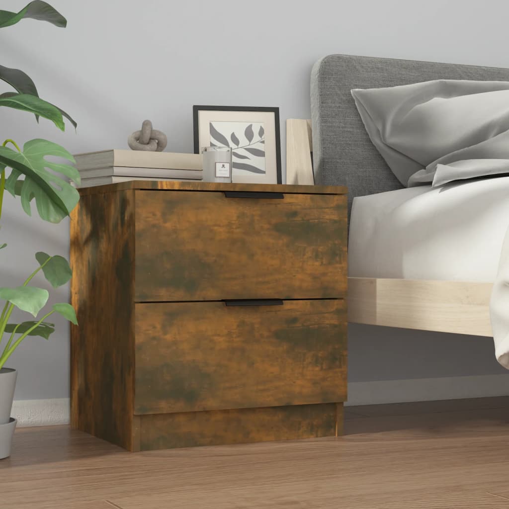 Nachttische 2 Stk. Räuchereiche Holzwerkstoff
