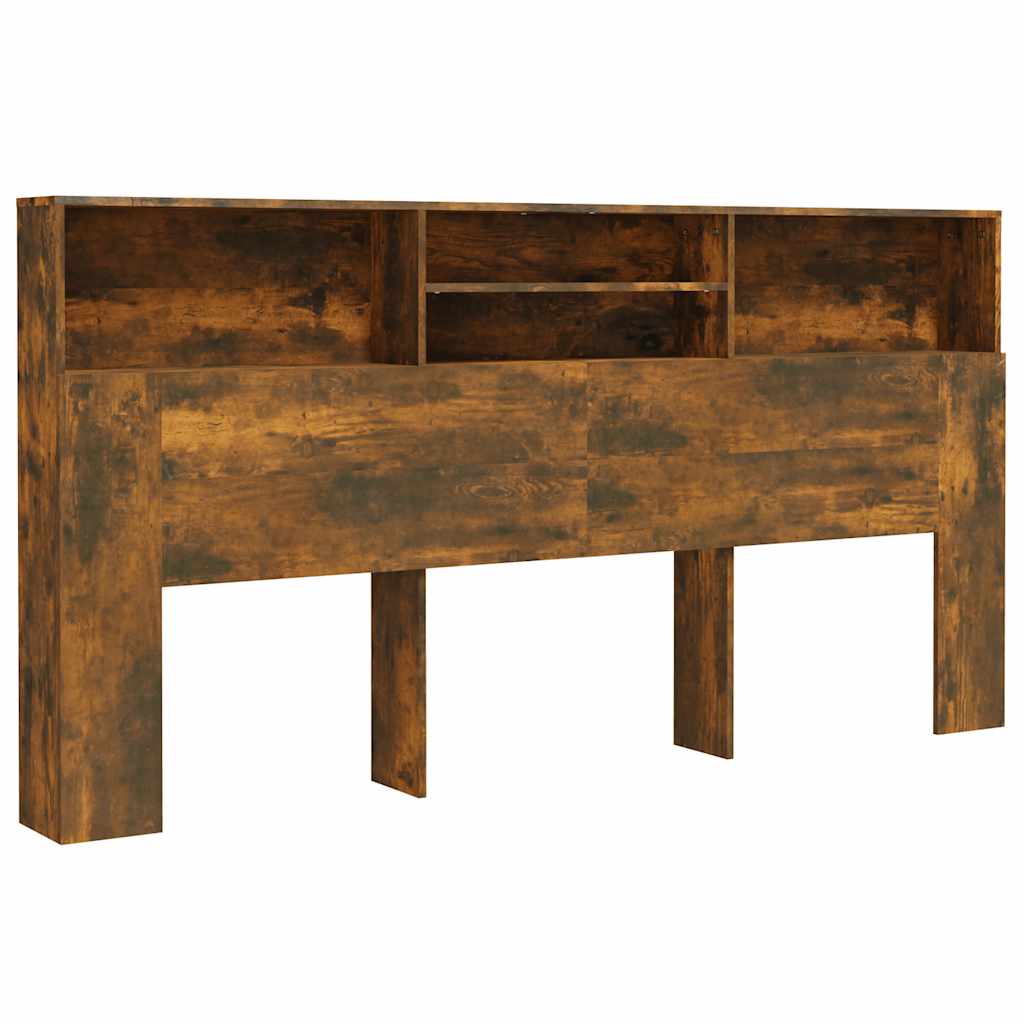 Kopfteil mit Ablagen Räuchereiche 200x19x103,5 cm