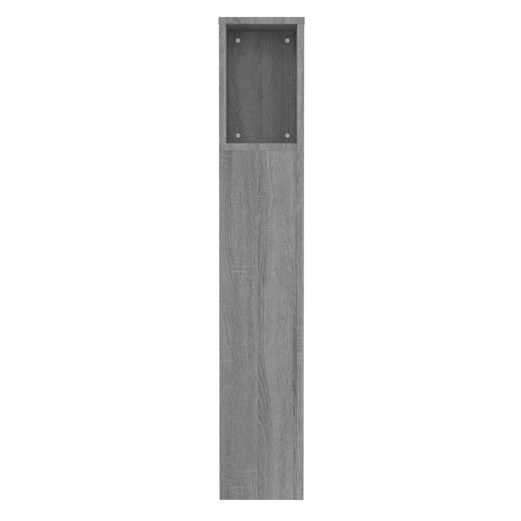 Kopfteil mit Ablagen Grau Sonoma 100x18,5x102,5 cm