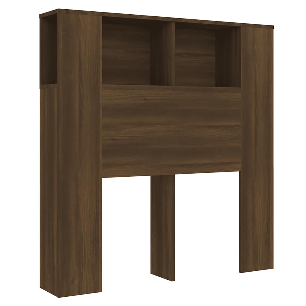 Kopfteil mit Ablagen Braun Eichen-Optik 100x18,5x102,5 cm