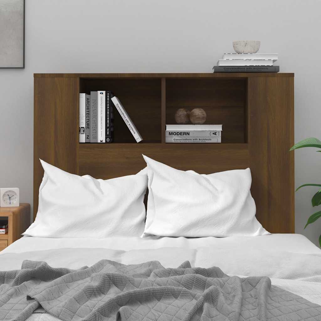Kopfteil mit Ablagen Braun Eichen-Optik 100x18,5x102,5 cm