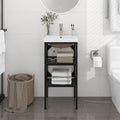 Badezimmer-Waschtischgestell mit Waschbecken Schwarz Eisen