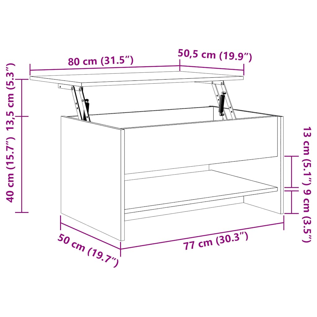 Couchtisch Betongrau 80x50x40 cm Holzwerkstoff