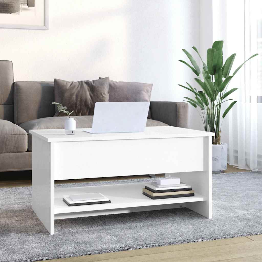 Couchtisch Hochglanz-Weiß 80x50x40 cm Holzwerkstoff