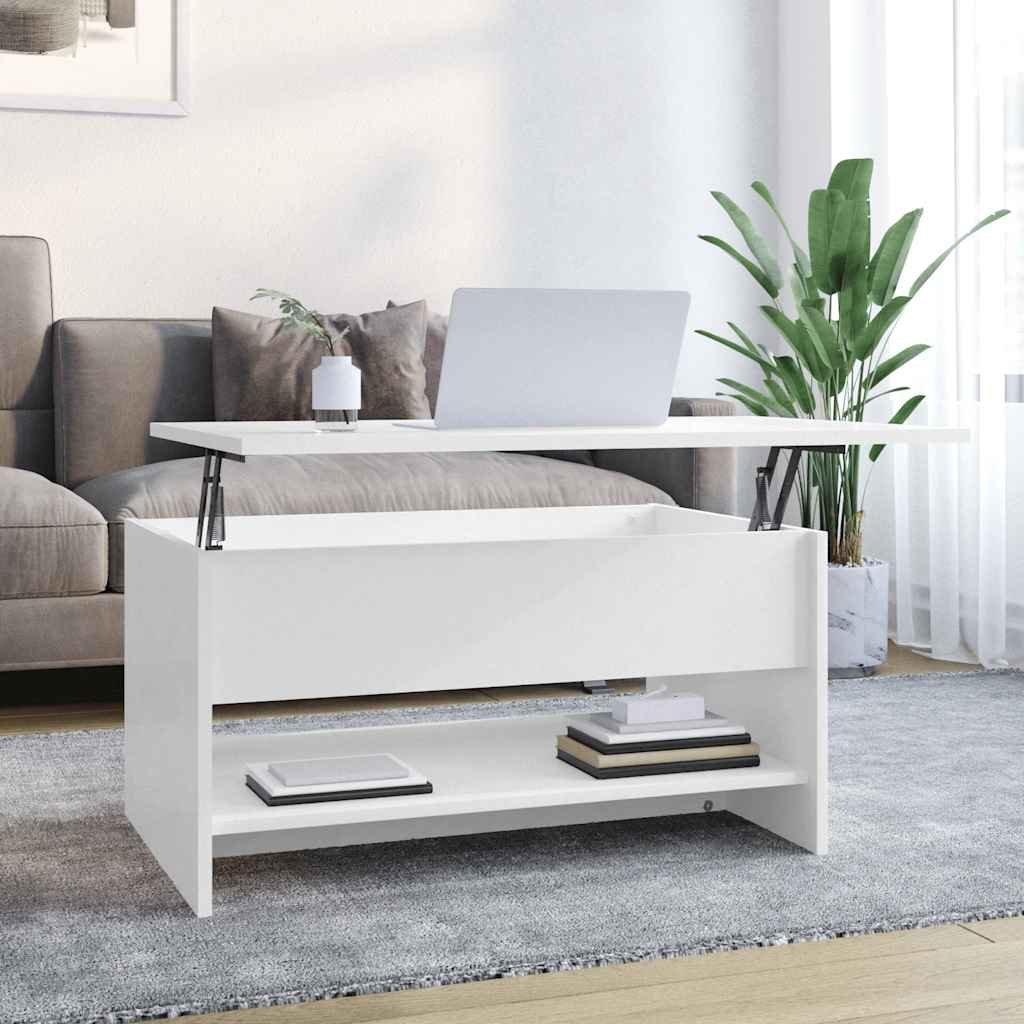 Couchtisch Hochglanz-Weiß 80x50x40 cm Holzwerkstoff