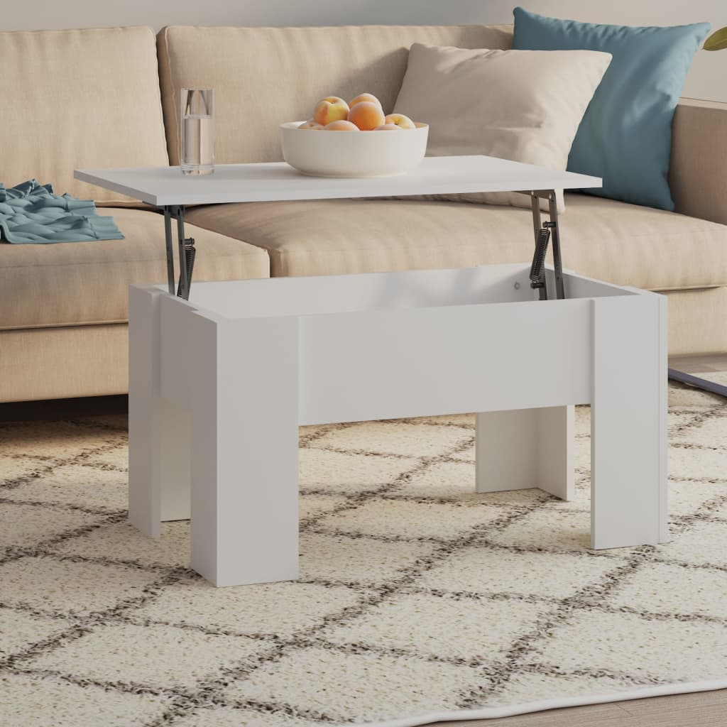 Couchtisch Weiß 79x49x41 cm Holzwerkstoff