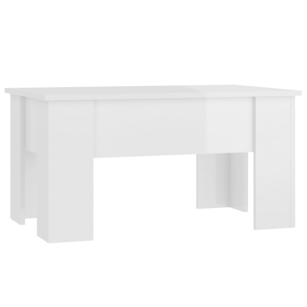 Couchtisch Hochglanz-Weiß 79x49x41 cm Holzwerkstoff
