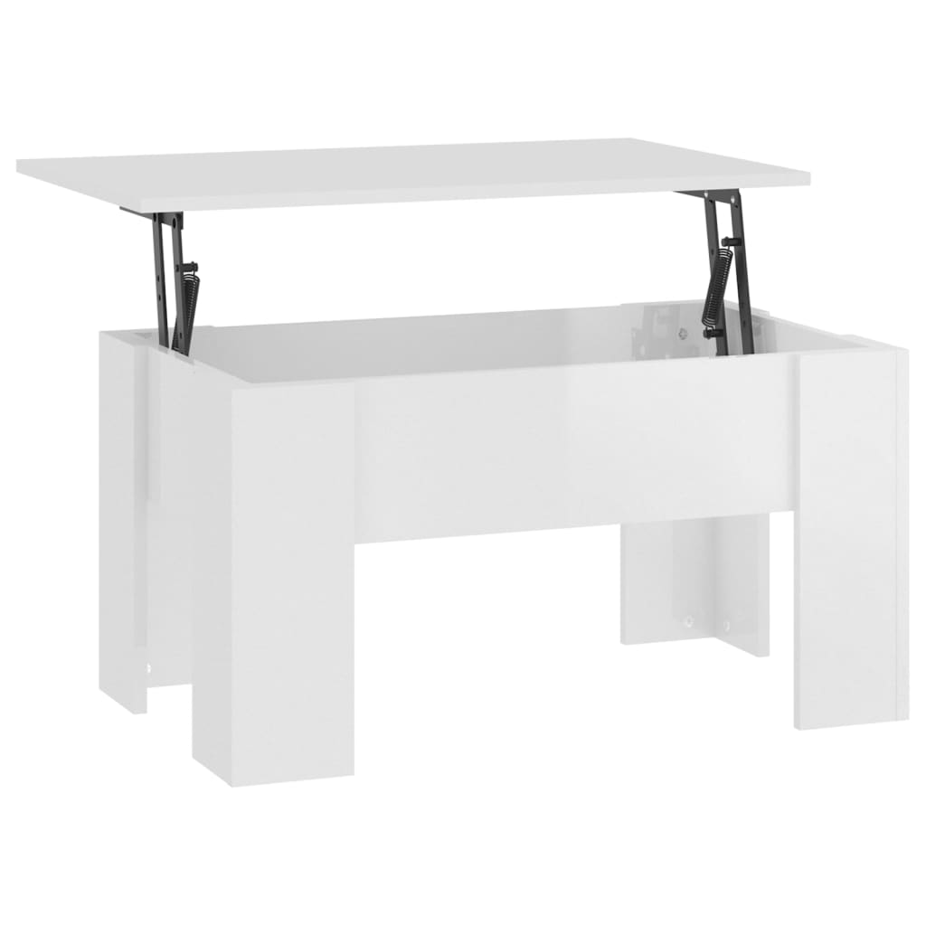 Couchtisch Hochglanz-Weiß 79x49x41 cm Holzwerkstoff