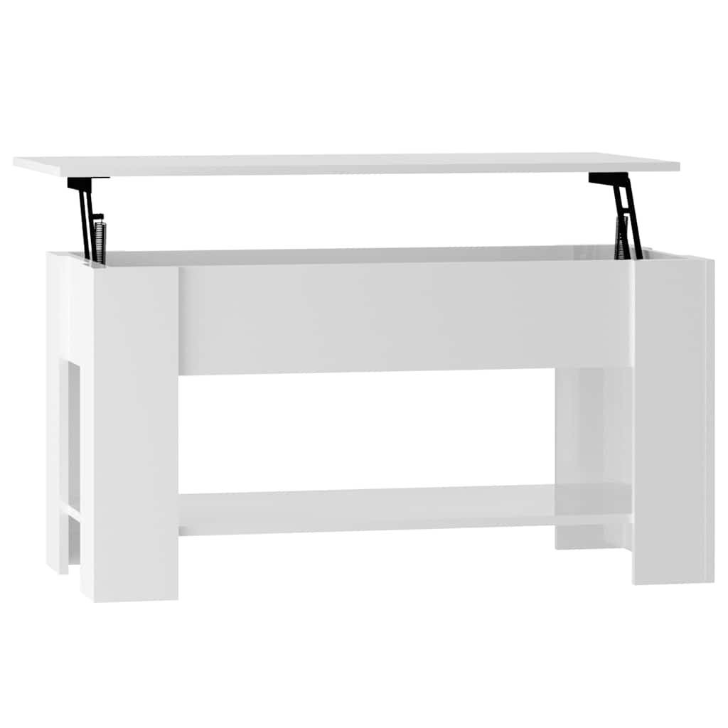 Couchtisch Hochglanz-Weiß 101x49x52 cm Holzwerkstoff