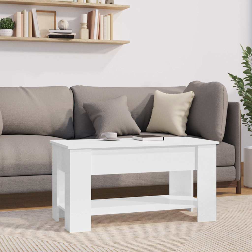 Couchtisch Hochglanz-Weiß 101x49x52 cm Holzwerkstoff