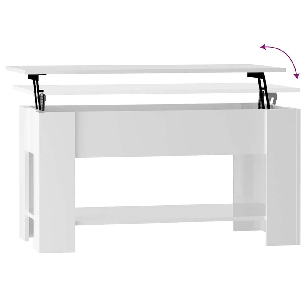 Couchtisch Hochglanz-Weiß 101x49x52 cm Holzwerkstoff