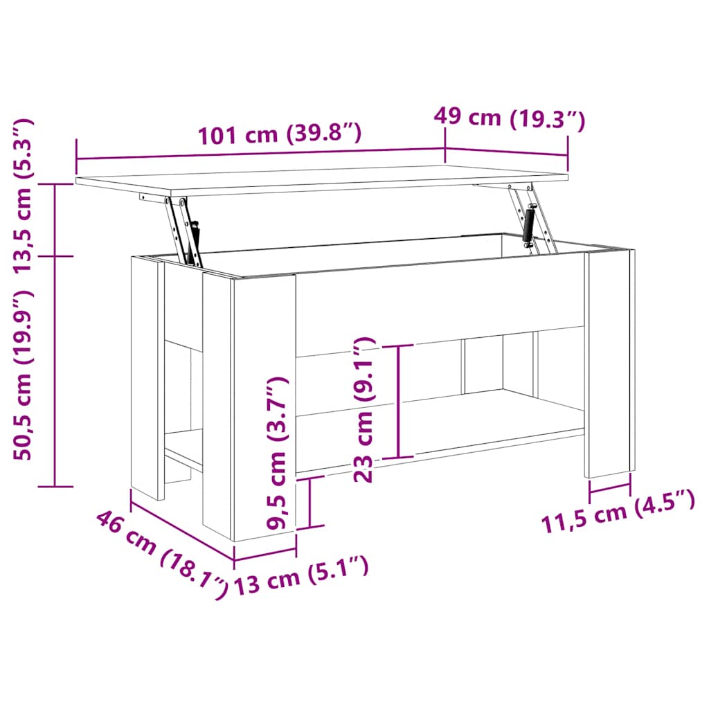 Couchtisch Hochglanz-Weiß 101x49x52 cm Holzwerkstoff