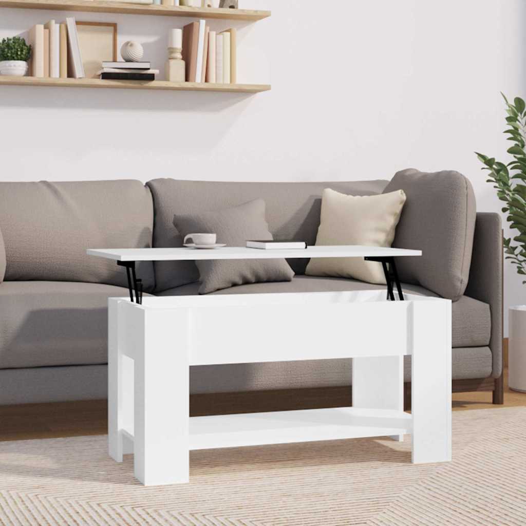 Couchtisch Hochglanz-Weiß 101x49x52 cm Holzwerkstoff