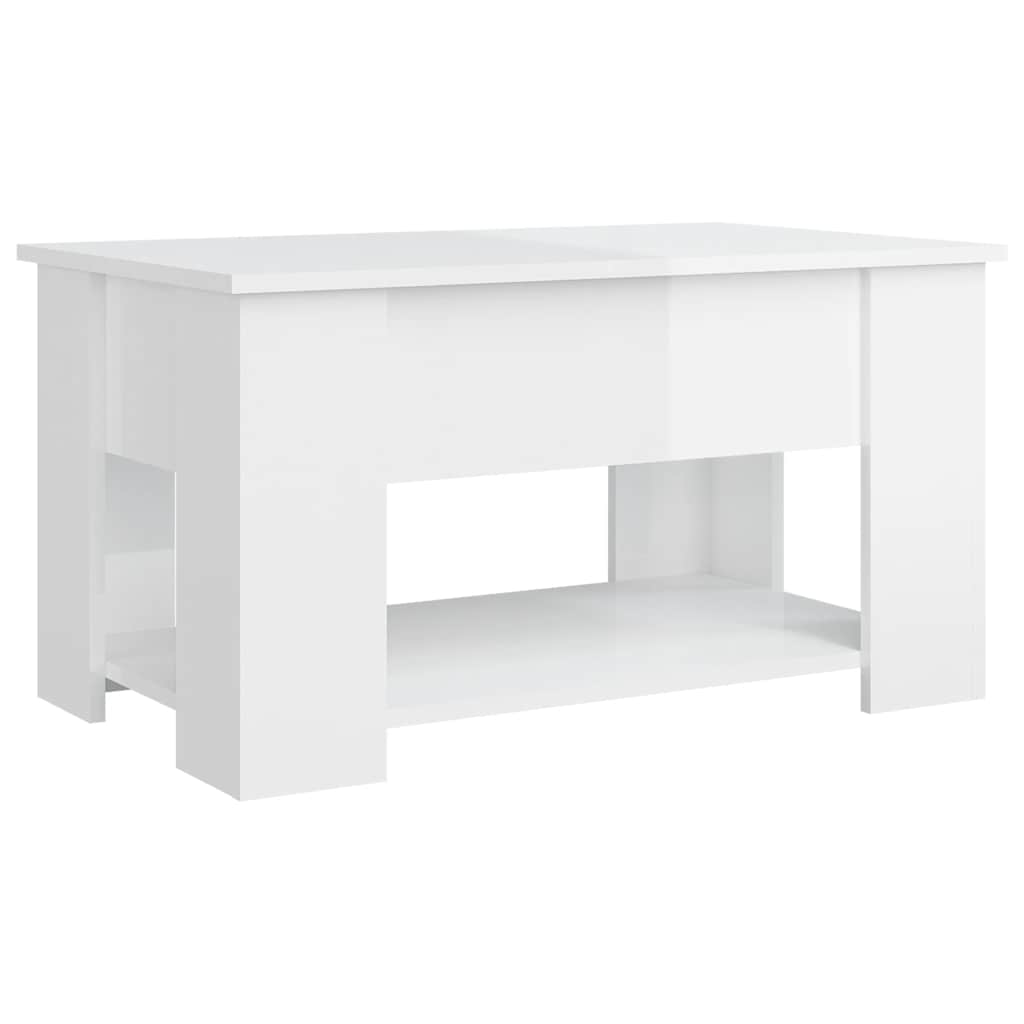 Couchtisch Hochglanz-Weiß 79x49x41 cm Holzwerkstoff