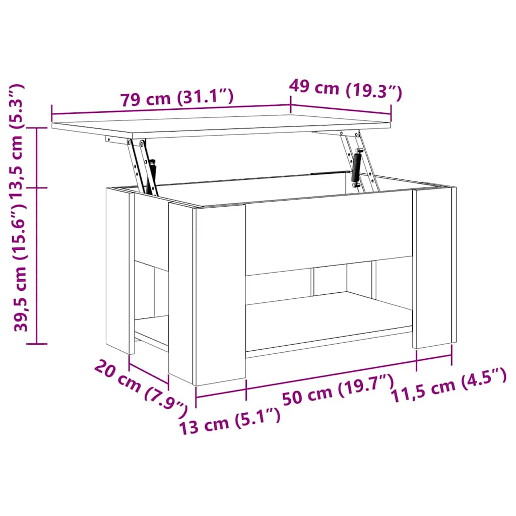 Couchtisch Hochglanz-Weiß 79x49x41 cm Holzwerkstoff
