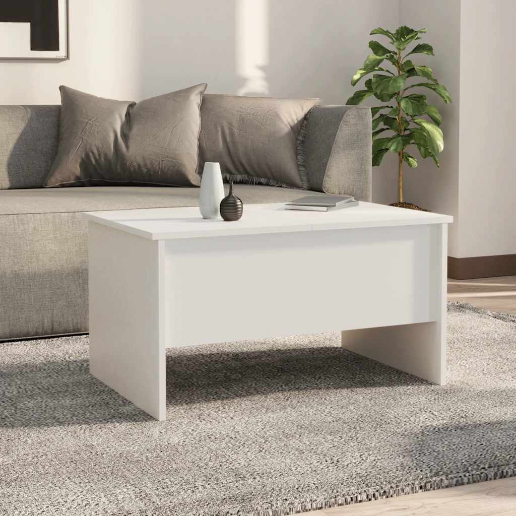 Couchtisch Weiß 80x50x42,5 cm Holzwerkstoff