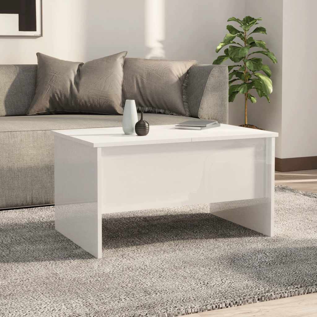 Couchtisch Hochglanz-Weiß 80x50x42,5 cm Holzwerkstoff