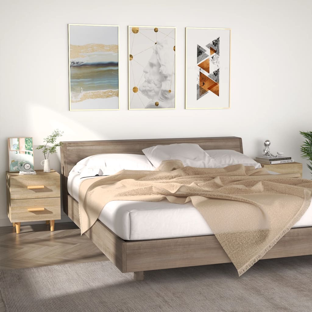 Nachttische 2 Stk. Sonoma-Eiche 40x35x47,5 cm
