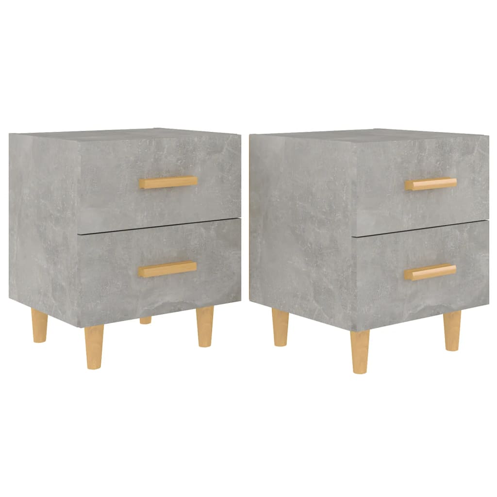 Nachttische 2 Stk. Betongrau 40x35x47,5 cm