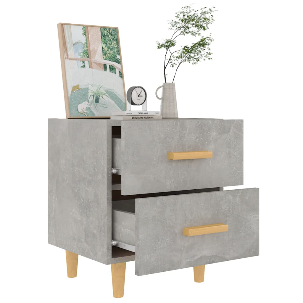 Nachttische 2 Stk. Betongrau 40x35x47,5 cm