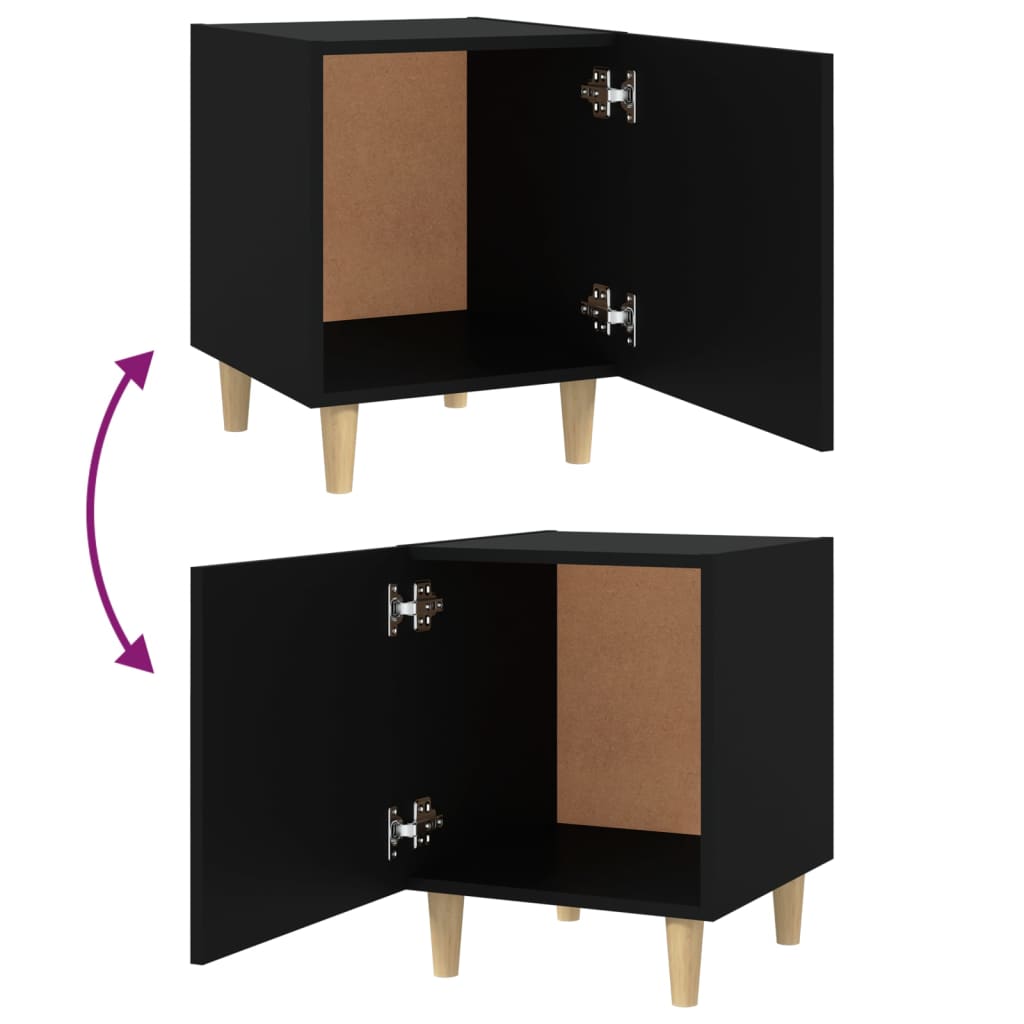 Nachttische 2 Stk. Schwarz Holzwerkstoff