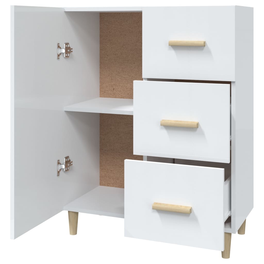 Sideboard Hochglanz-Weiß 69,5x34x90 cm Holzwerkstoff
