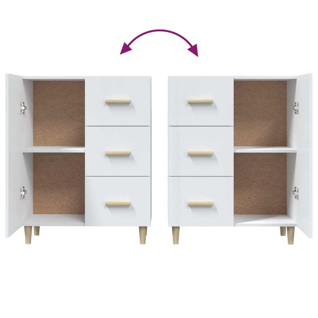 Sideboard Hochglanz-Weiß 69,5x34x90 cm Holzwerkstoff