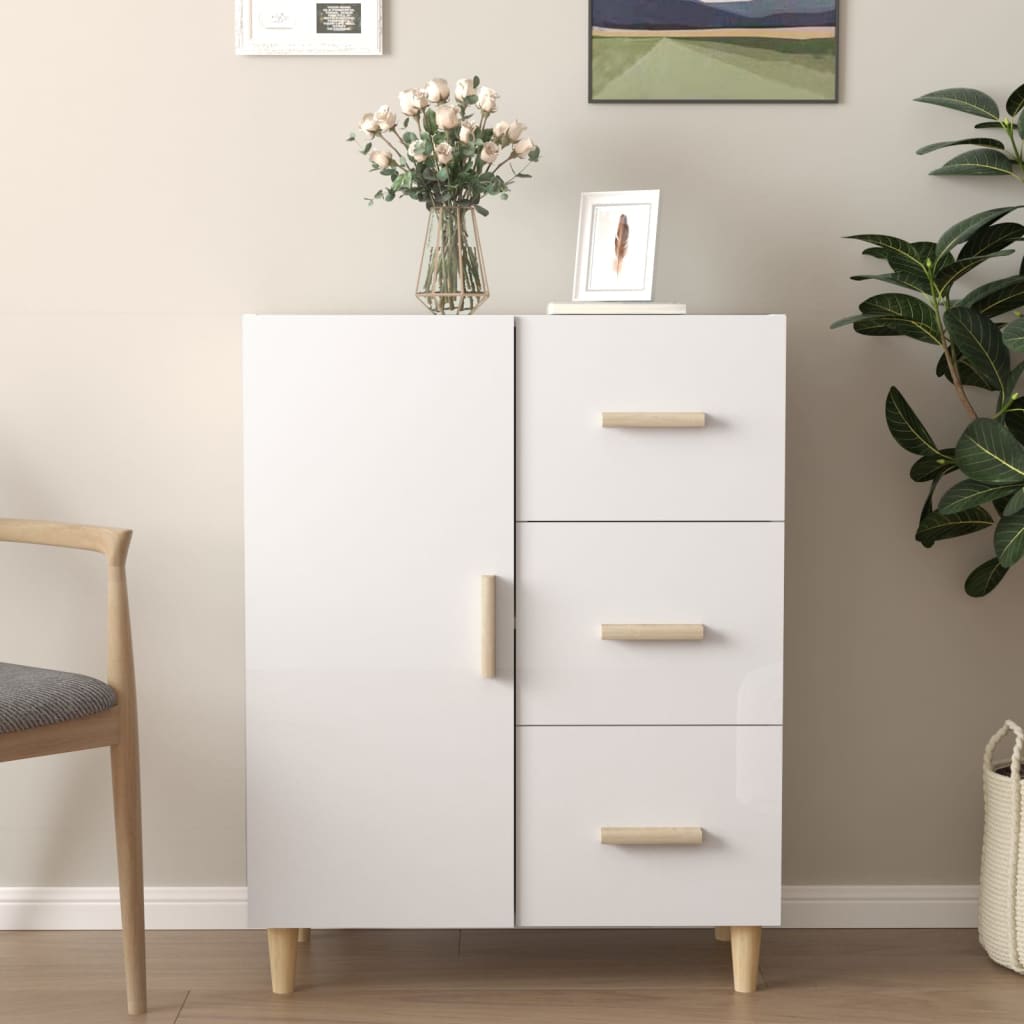 Sideboard Hochglanz-Weiß 69,5x34x90 cm Holzwerkstoff