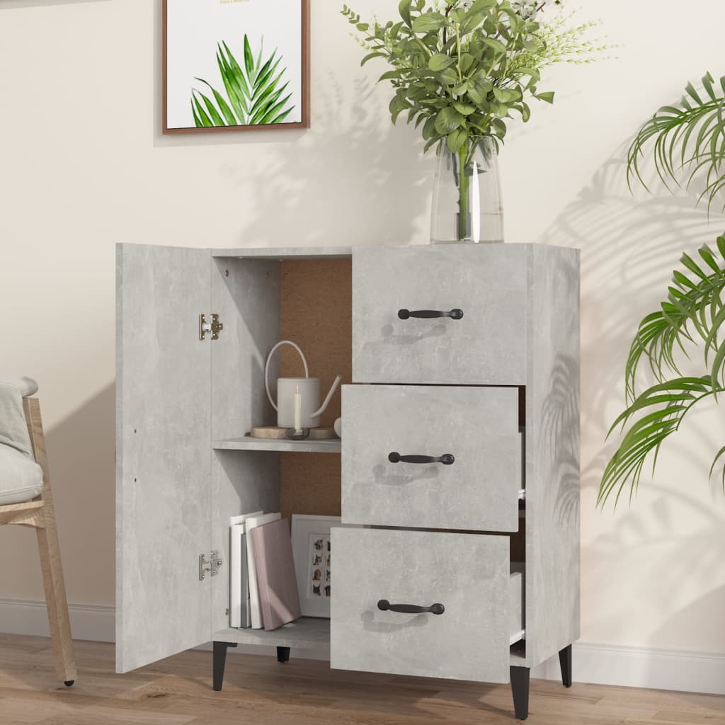 Sideboard Betongrau 69,5x34x90 cm Holzwerkstoff