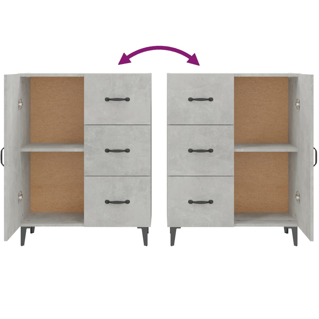 Sideboard Betongrau 69,5x34x90 cm Holzwerkstoff