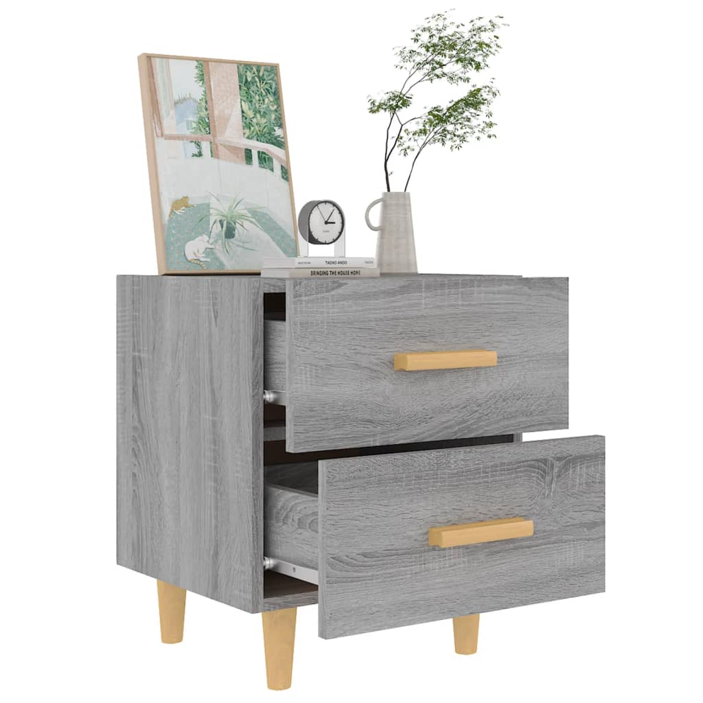 Nachttische 2 Stk. Grau Sonoma 40x35x47,5 cm