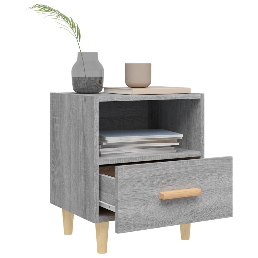 Nachttische 2 Stk. Grau Sonoma 40x35x47 cm