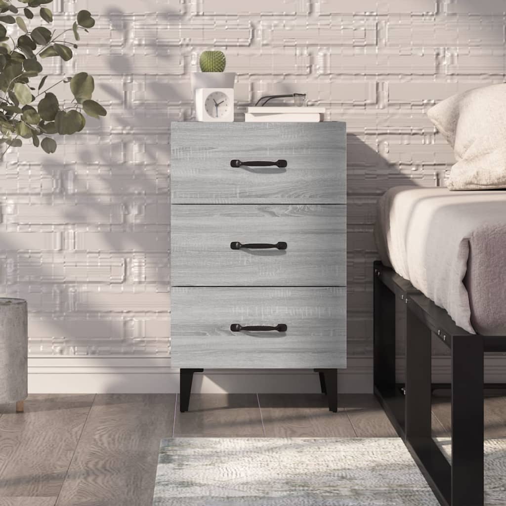 Nachttisch Grau Sonoma 40x40x66 cm Holzwerkstoff