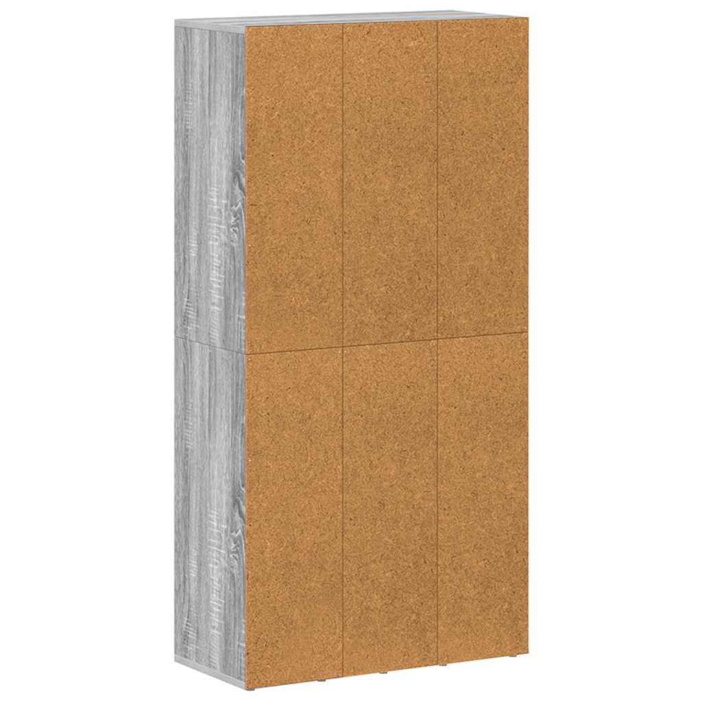 Bücherregal/Sideboard Grau Sonoma 66×30×130 cm Holzwerkstoff