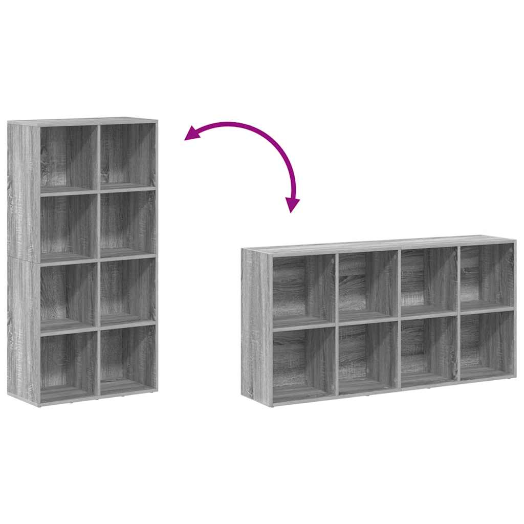 Bücherregal/Sideboard Grau Sonoma 66×30×130 cm Holzwerkstoff