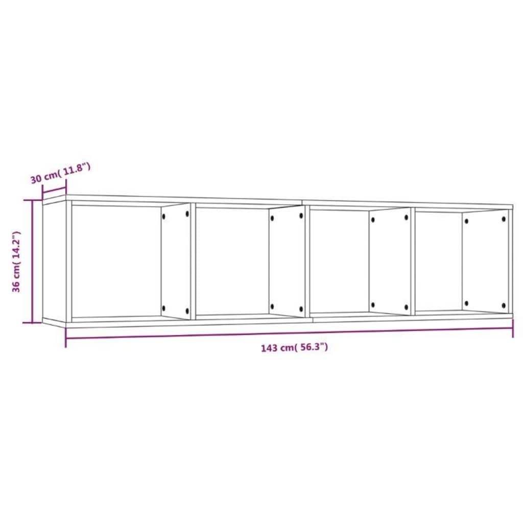 Bücherschrank/TV-Schrank Grau Sonoma 143x30x36cm Holzwerkstoff