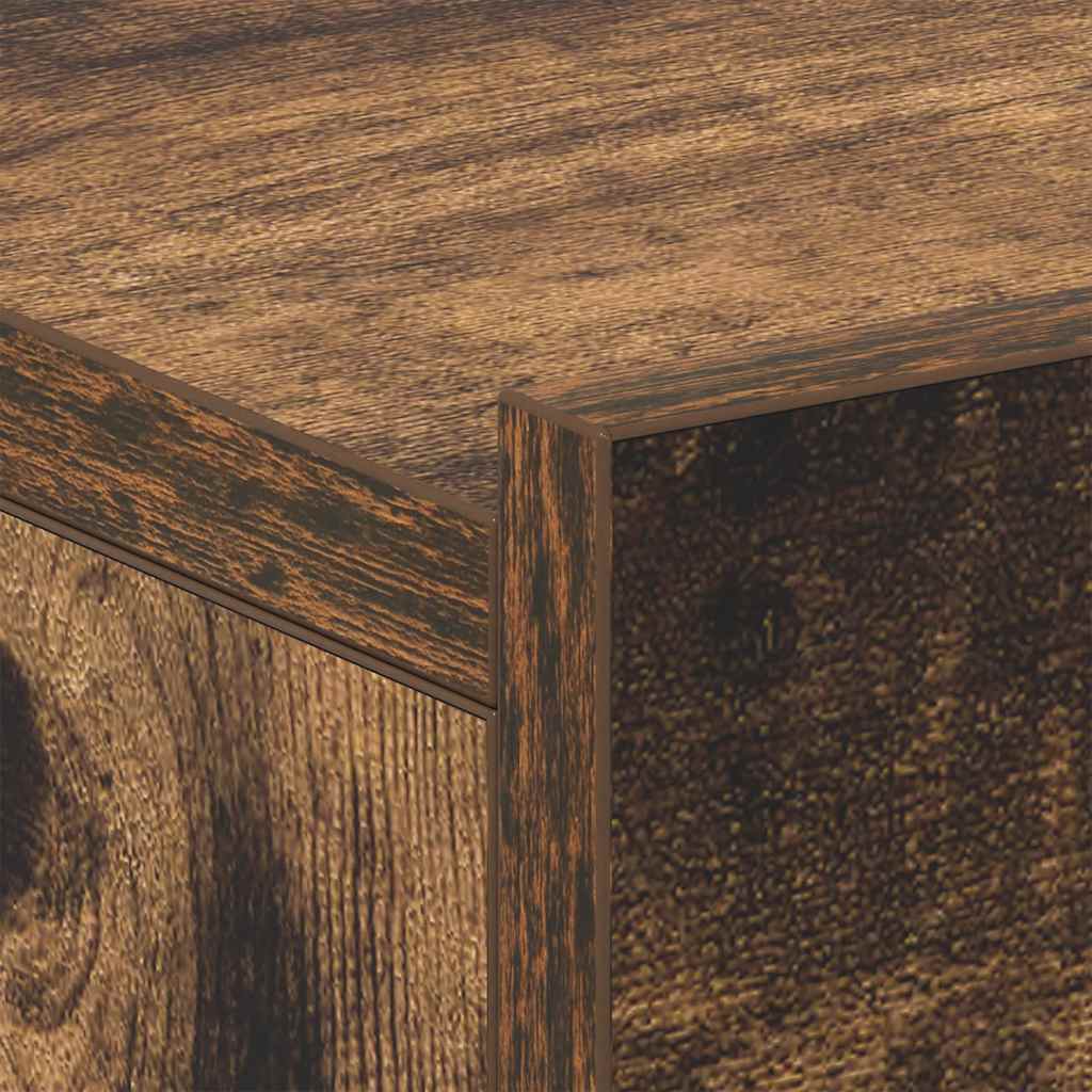 Hängender Nachttisch 2Stk Räuchereiche 40x30x15cm Holzwerkstoff