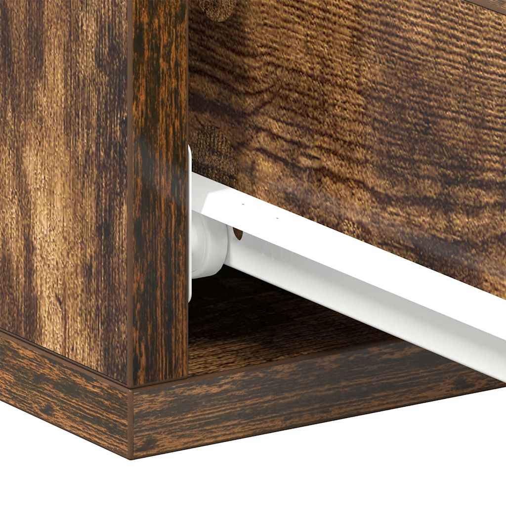 Hängender Nachttisch 2Stk Räuchereiche 40x30x15cm Holzwerkstoff
