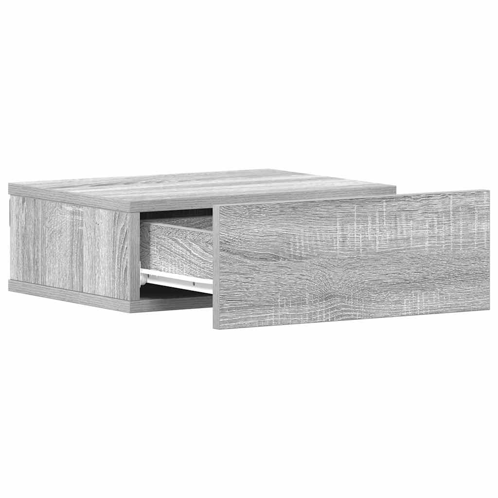Hängende Nachttische 2 Stk. Grau Sonoma 40x30x15 cm