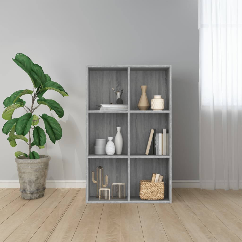 Bücherregal/Sideboard Grau Sonoma 66x30x98 cm Holzwerkstoff